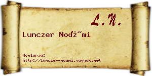 Lunczer Noémi névjegykártya